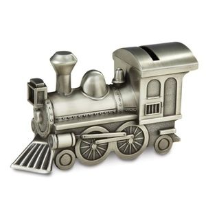 Keepsake Pewter-tone Finish Train Children's Bank